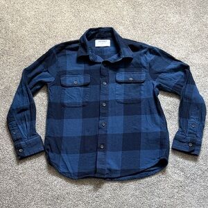 Old Navy kids Blue Plaid Button Down Shirt